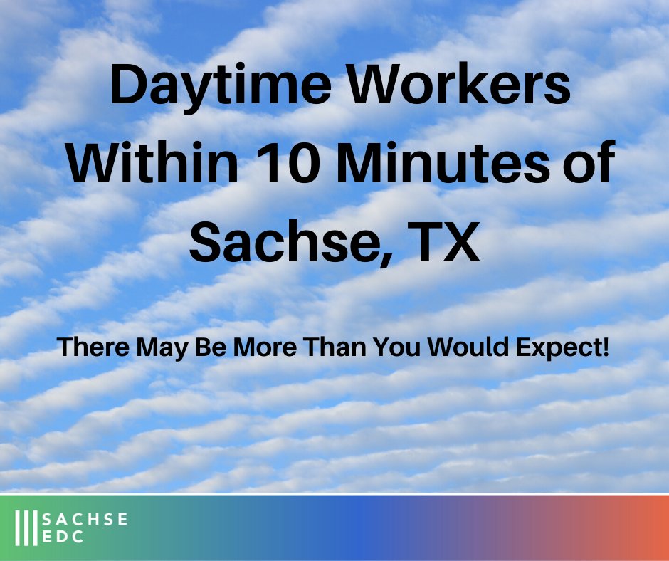 A recent Retail Demand Analysis found that there are 41,000 “Daytime Workers” within a 10-minute drive of Sachse! That’s an incredible number of potential customers for your new business or expansion! Want to know more about Sachse, schedule a meeting with our team! #OhSoSachse
