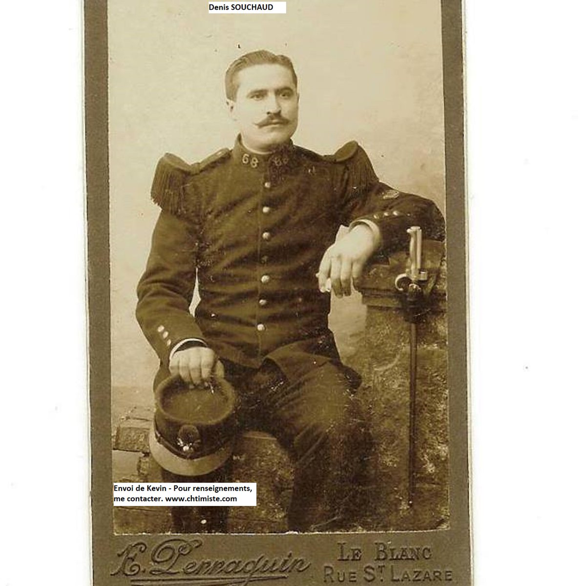 Le_Chtimiste's tweet photo. Denis SOUCHAUD (27 mai 1880- 4 mai 1915). 68e et 268e régiment d'infanterie - Mort pour la France à Lizerne (Belgique) le 4 mai 1915.Merci à Kévin - #Chtimiste #Infanterie19141918 #68eRI #268eRI https://t.co/KlOURt7Zzs