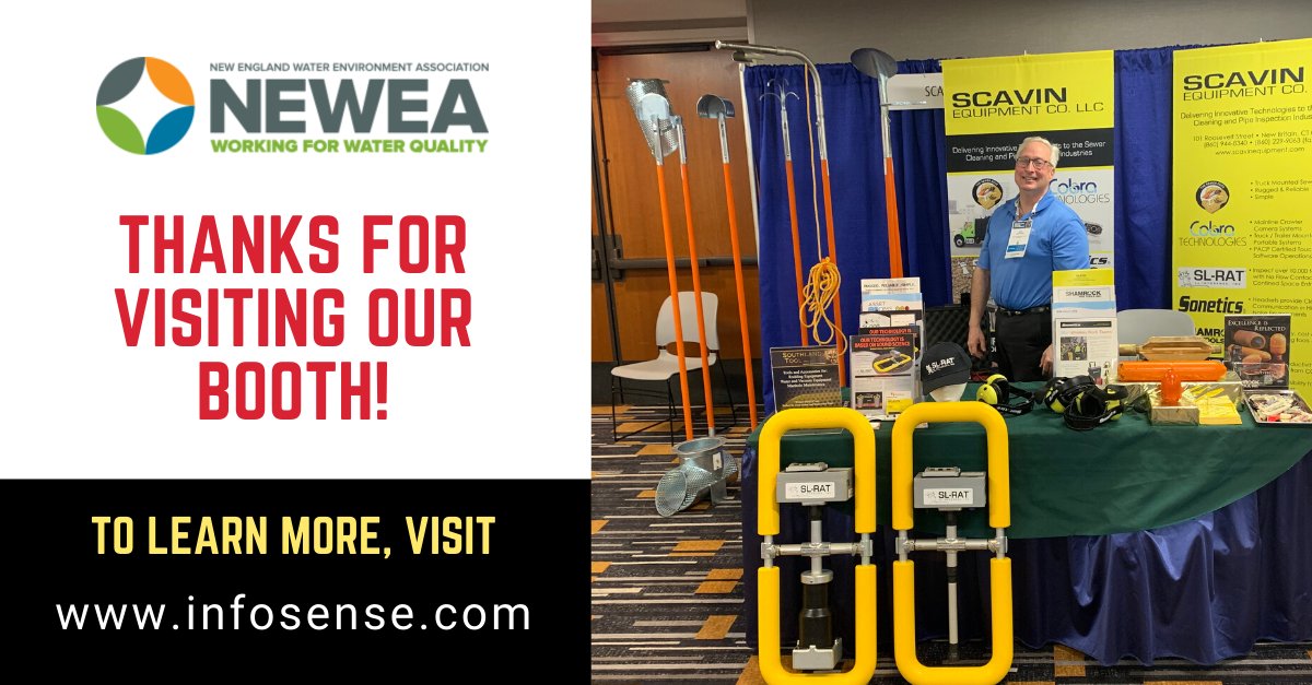 SLRAT_InfoSense's tweet photo. Thanks to all who stopped by Scavin's booth at the NEWEA show! Let us know if you'd like to schedule a free demo with the SL-RAT at https://t.co/ehURzrUwJO or call us at 877-747-3245. https://t.co/uhBu7wxYaG