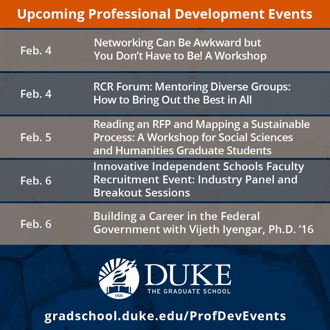 Upcoming professional development events