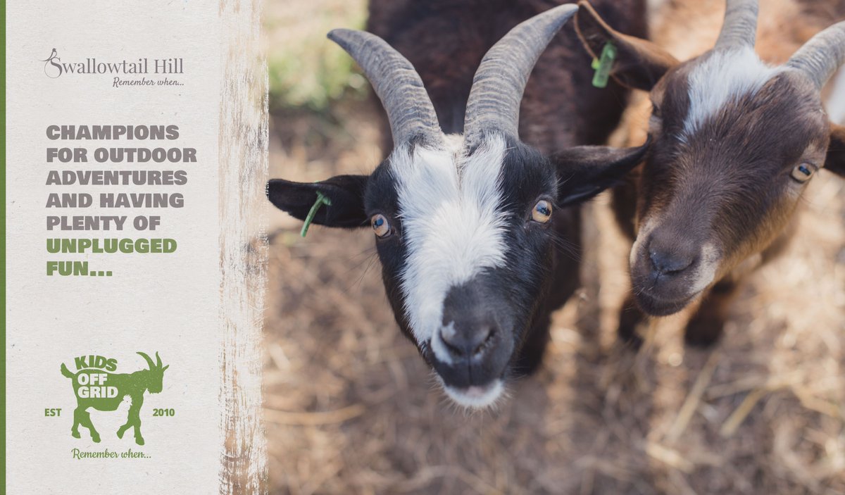 Kids Off Grid. A fun identity we created for our friends <a href="/Swallowtailhill/">Swallowtail Hill</a>, where negative space and a play on words sync perfectly. #SpotTheChicken #BrandIdentity #Creative #Logo