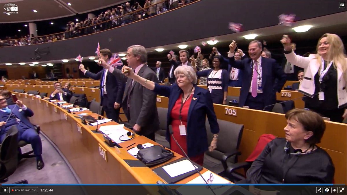 Brexiparty waving flags