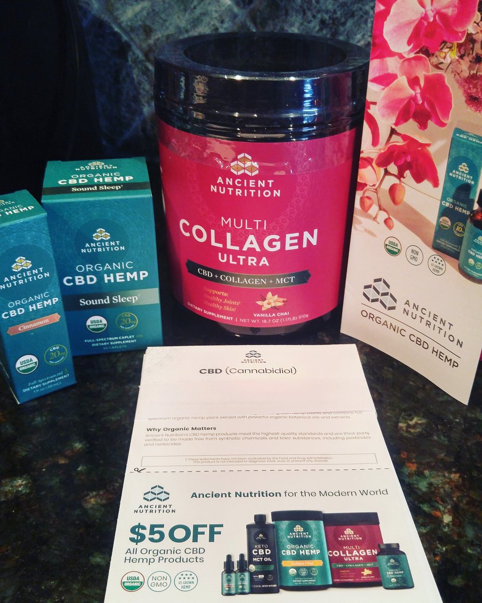 OMG🙌!! Cannot wait to try these amazing products I just received!! Let me know if you want a coupon! Compliments of:
#MomsMeet 
@momsmeet 
#ancientnutrition
@ancientnutr 
@drjoshaxe 
#CBD #collagen #collagenpowder #natural #vanillachai  #free #cbdoil  #healthylifestyle #health