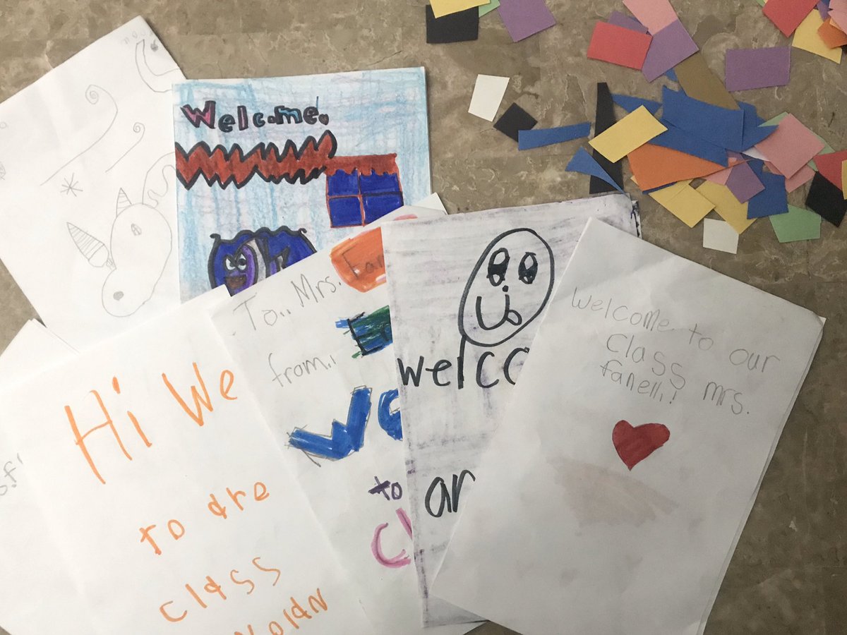 JessicaFanelli9's tweet photo. The students made me these welcome cards on my first day of interning #thesweetest #sp20intern @TimbercrestElem #crestisthebest https://t.co/y5sJe0WfiS