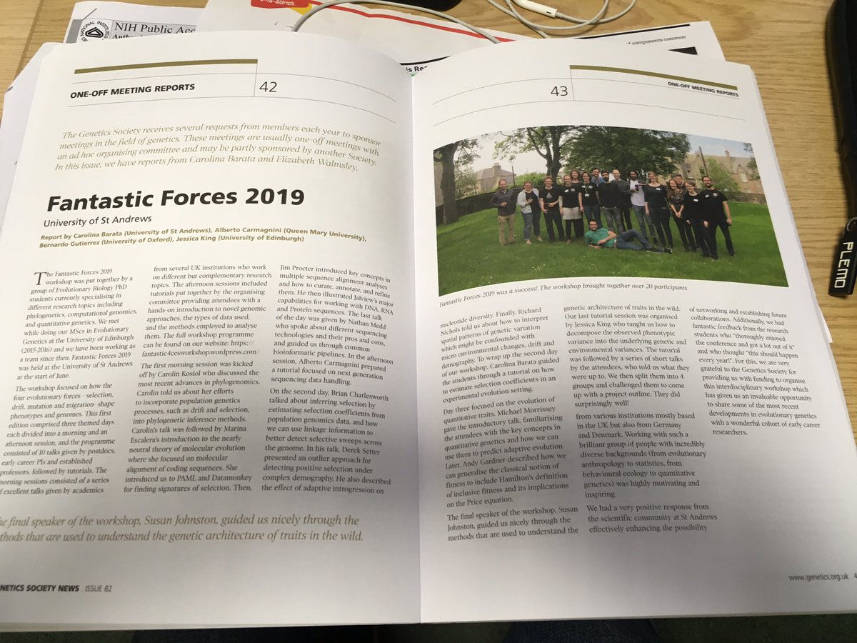 101Alun's tweet photo. Awesome to see @ForcesWorkshop and @jessicaagking featured in the genetics society news alongside work from @OliveriLab so cool to see groups I’ve been involved with doing so well. PhD students if ever get chance to go to the workshop 100% do it https://t.co/Y1LjwX2FNL
