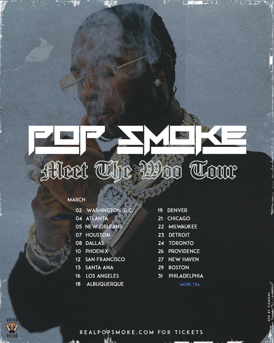 MEET THE WOO TOUR 💫💫 WE BOUT TO SHAKE THE FUCKIN ROOM !! REALPOPSMOKE.COM FOR TICKETS🕺🏾😈 WHICH DATE U PULLIN UP TO? 🔥🔥🔥