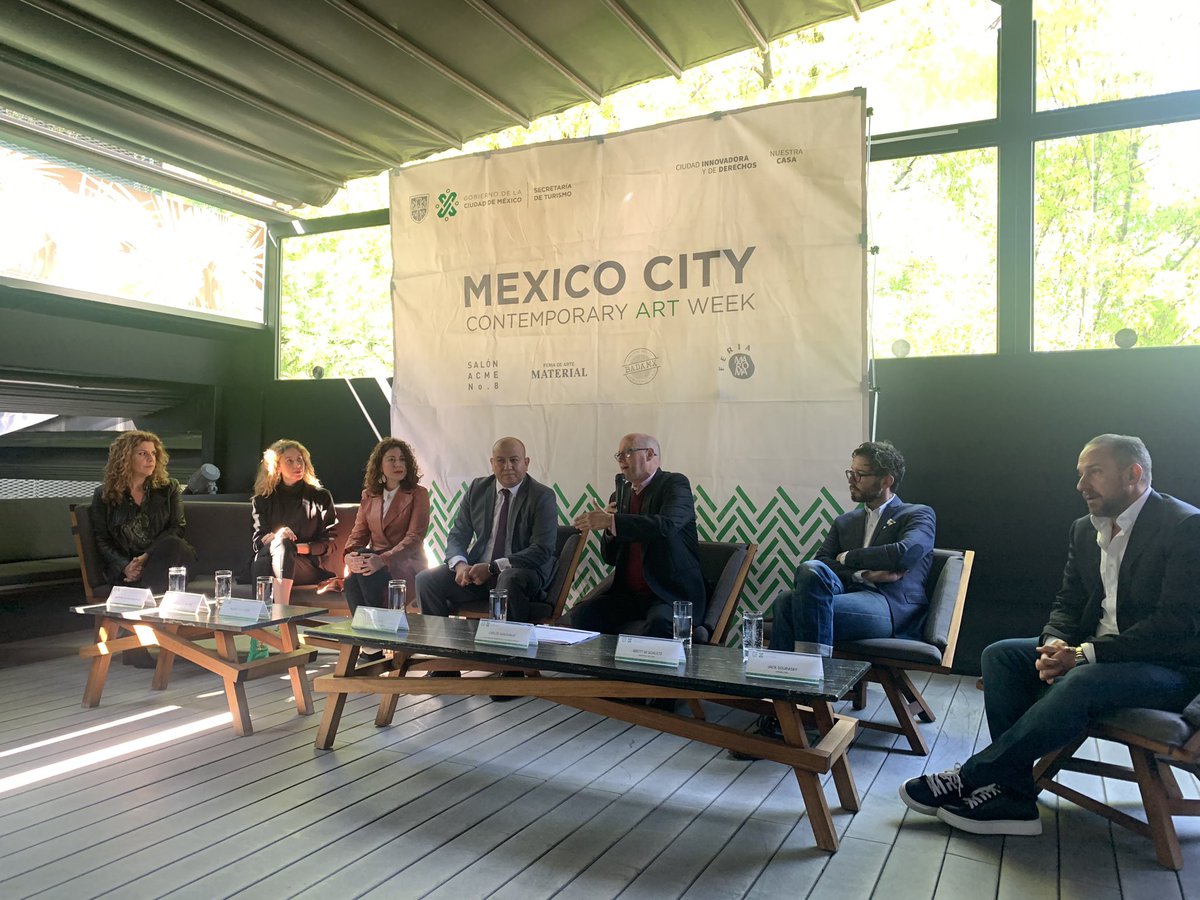 mmmmmaterial's tweet photo. Conferencia de prensa México City Contempory Art Week, con el Secretario  @carlosmgturismo de @TurismoCDMX 🧡💛💙 Presentando la oferta cultural y turística de la que formamos parte cada año. #Material7. Los esperamos del 7 al 9 de febrero en @frontonmexicoce https://t.co/kF1MCXjBMg