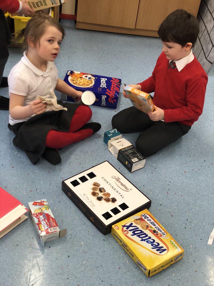AitkenheadS's tweet photo. Primary 1 have been reading the Gruffalo in Scots and this afternoon worked in teams to start designing junk models of the animals from the story. I can’t wait to see the finished products #teamwork #makingdecisionstogether https://t.co/dmg9inT1TV