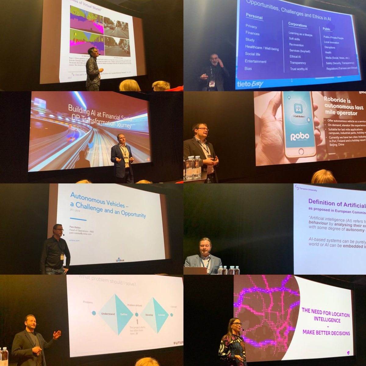 Today’s AI track was fantastic at Smart City Mindtrek
Thank you
Joni Kämäräinen @TampereUni 
Iftihar Ahmad @TietoEVRY
Antti Myllymäki <a href="/OP_Group/">OPG</a>
Mikko Hurskainen <a href="/RoborideO/">Roboride Oy</a> 
Petri Kalske @unikieinc 
Roope Raisamo @TampereUni 
Heikki Sassi <a href="/Futuriot_Inc/">Futuriot</a> 
Tiia Palvimo <a href="/teliafinland/">Telia Finland</a>
