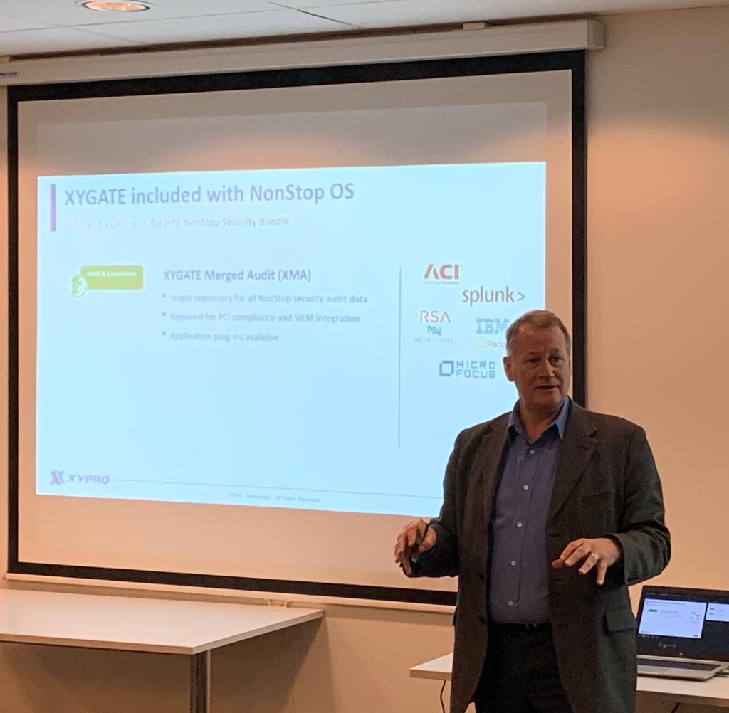 XYPROTechnology's tweet photo. Great #XYPRO #SecurityOne session at #Netherlands #HPE_NonStop User Group today. #riskmanagement & #realtime #threatdetection https://t.co/uxnF8lJW9W @HPE_Servers @Connect_WW @Steven_Roy77 @kscudder @SteveTcherchian https://t.co/kD32V535H0