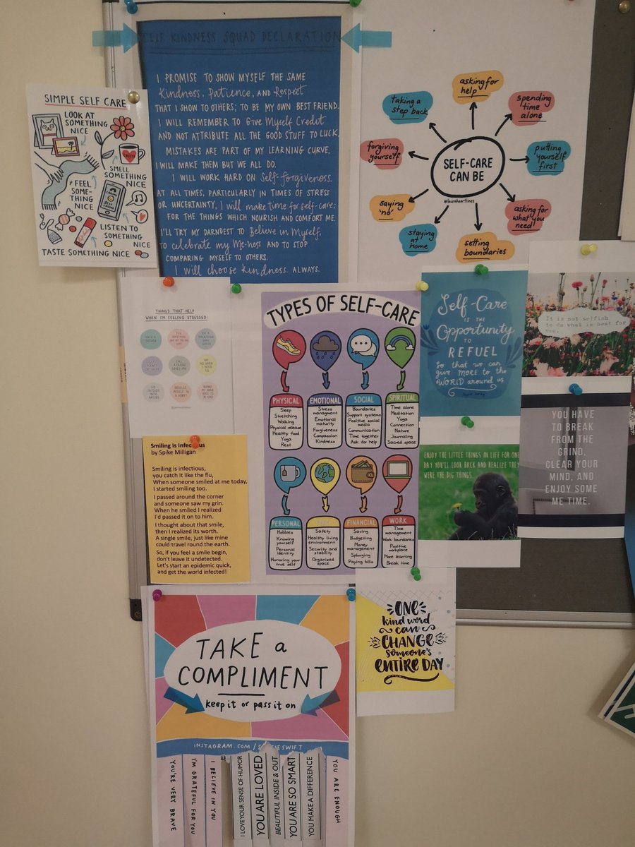 CarekVictoria's tweet photo. Updating the #SelfcareinHealthcare boards and getting another up in a new location today π Also had an opportunity to introduce staff to the @BlurtAlerts self care cards in a reflective practice session #ImportantToo https://t.co/F6UoMENuZq