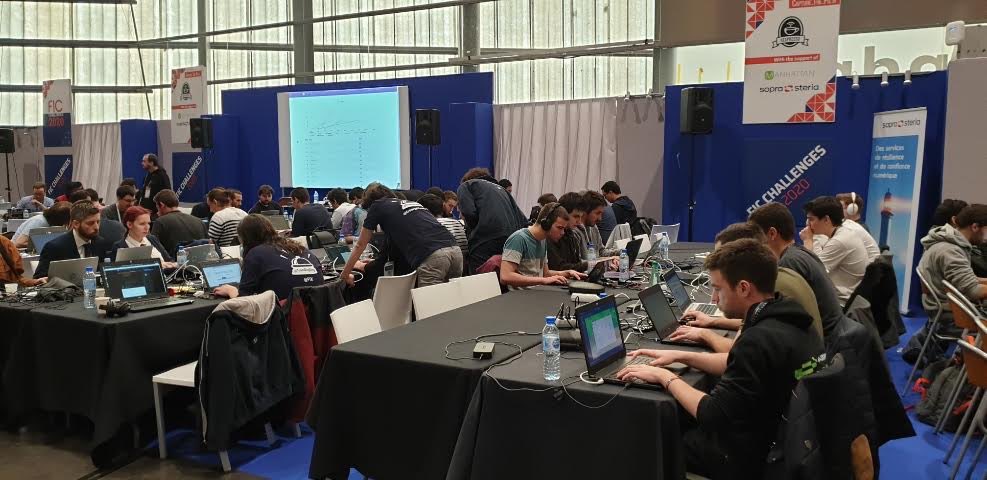 navalgroup's tweet photo. [#FIC2020] A vos marques, prêts, hackez ! L’équipe de Naval Group se qualifie en finale pour la 3ème année consécutive lors du #CTF, épreuve de hacking consistant à s’introduire dans un système et récupérer des informations. Pour penser cyber, une seule solution : #HackTheRules. https://t.co/0vIAIriM9S