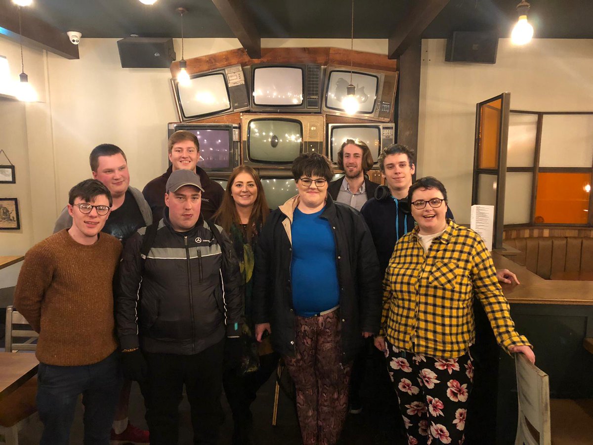 HeroesPeace4's tweet photo. Fermanagh Heroes 2019-2020. The last supper with an amazing cohort! Looking forward to the reunion at the graduation celebration in February!! Look at how glam the girls are today! @Mencap_NI @SEUPB #peaceiv #peace4youth #heroesproject #beyourownhero https://t.co/KZjLOC4Zue