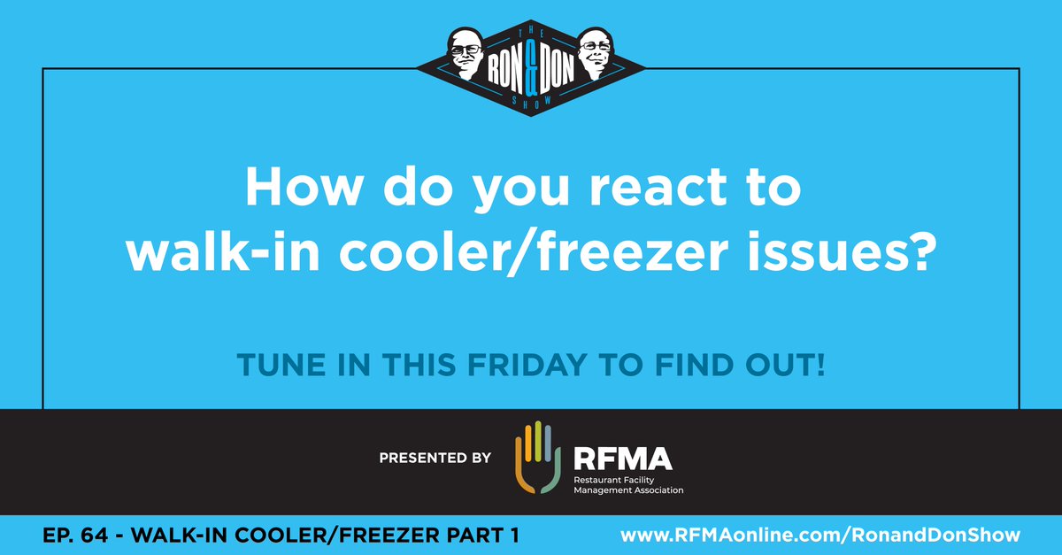 ronanddonshow's tweet photo. This Friday we begin our two part series on Walk-in coolers and freezers! How do you react to walk-in cooler/freezer issues?
@RFMA
#ronanddon #RFMA #restaurantfacilities #facilitymanager #walkincooler #refrigeration https://t.co/cnCzKQaOTG