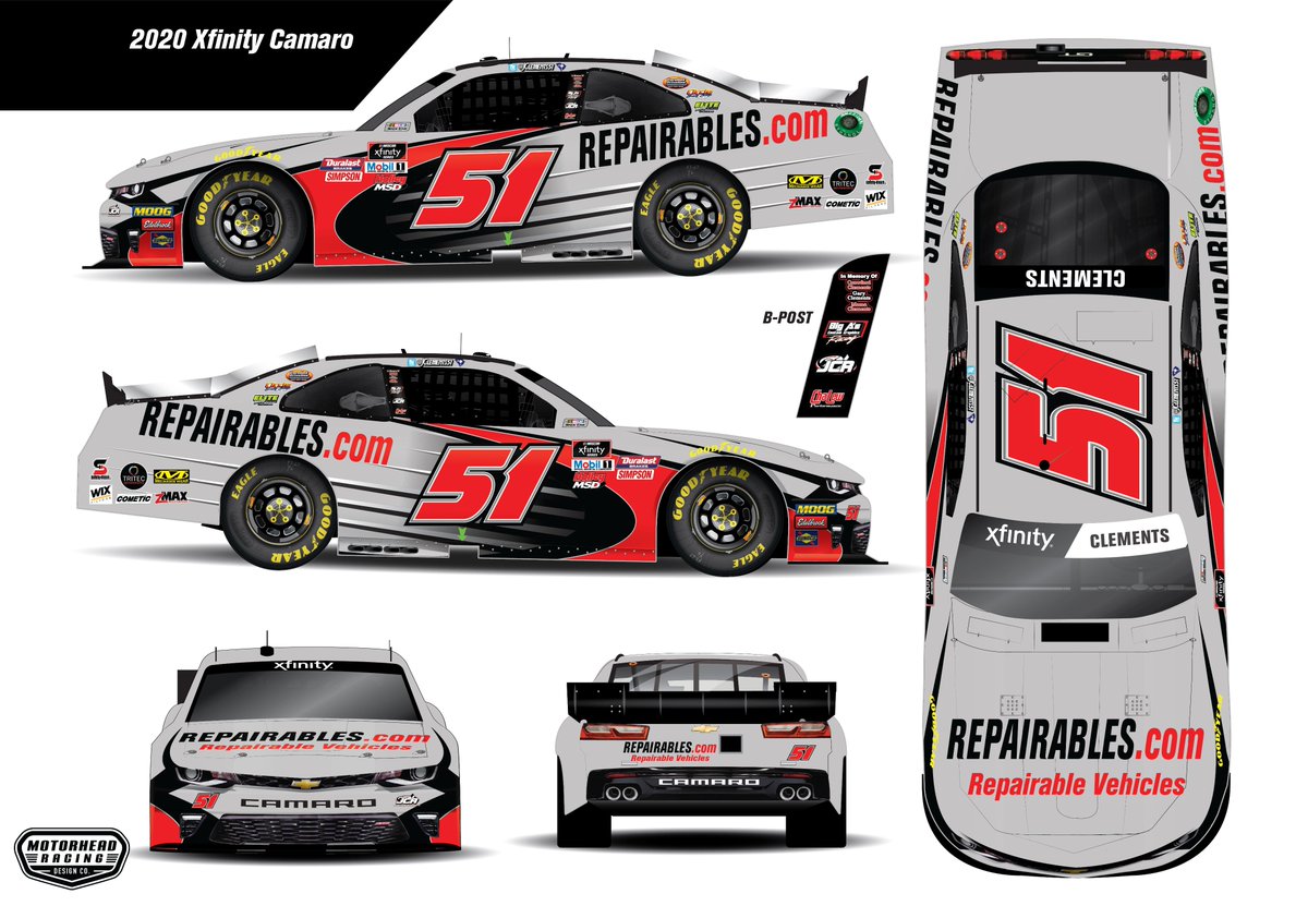Jeremy Clements 2020 Repairable Vehicles paint scheme. r/NASCAR