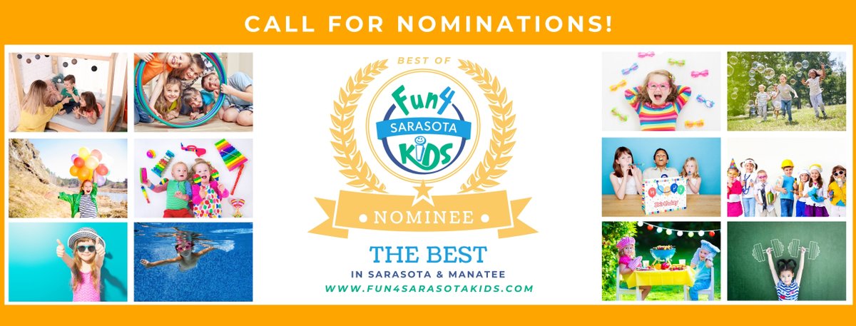 We are looking for the BEST family-friendly &amp; kid-friendly businesses and organizations in Sarasota, Manatee &amp; surrounding areas!  Click here to nominate your favorites: facebook.com/Fun4SarasotaKi…