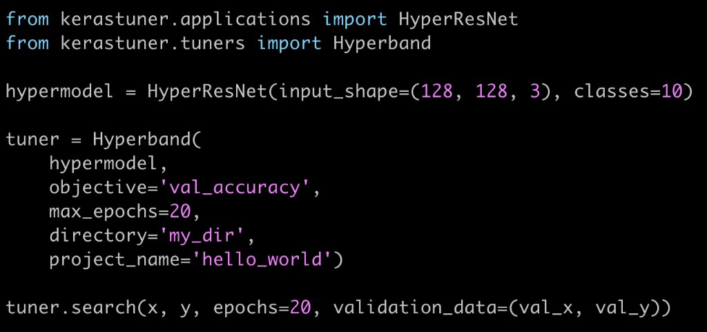 hyperparameters with keras tuner 