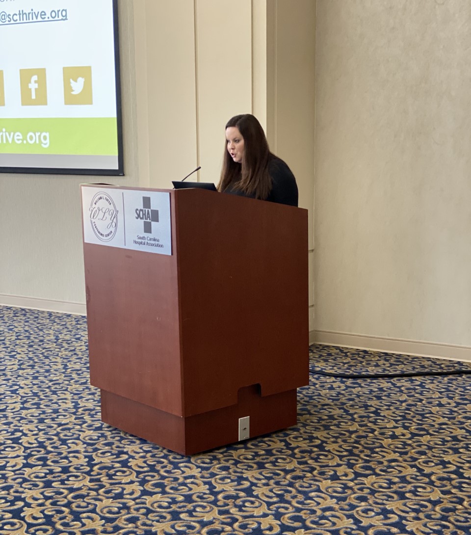 SC_IMPH's tweet photo. Yesterday, IMPH Project Director Brie Hunt presented on the progress since the release of #workforceforhealth to @HealthierSC #healthiersc https://t.co/qGZpOTyI3C