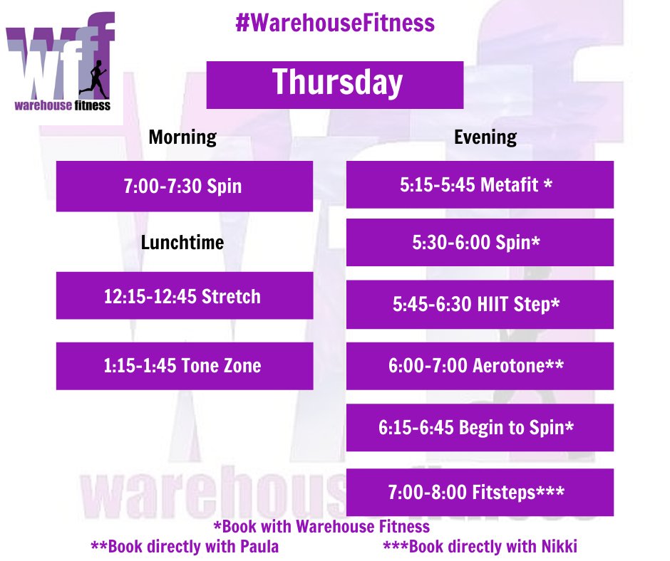 warehousefitiom's tweet photo. Well Hello Thursday 🙋 Lots of classes to choose from tomorrow.  Classes can be booked on the day on the class by either Private Message or giving us a quick phone call.

#warehousefitnessiom #iom #fitfam #fit #fitness #gym #exercise #sparklenotsweat #fitgirl https://t.co/yrbQoL1TMV