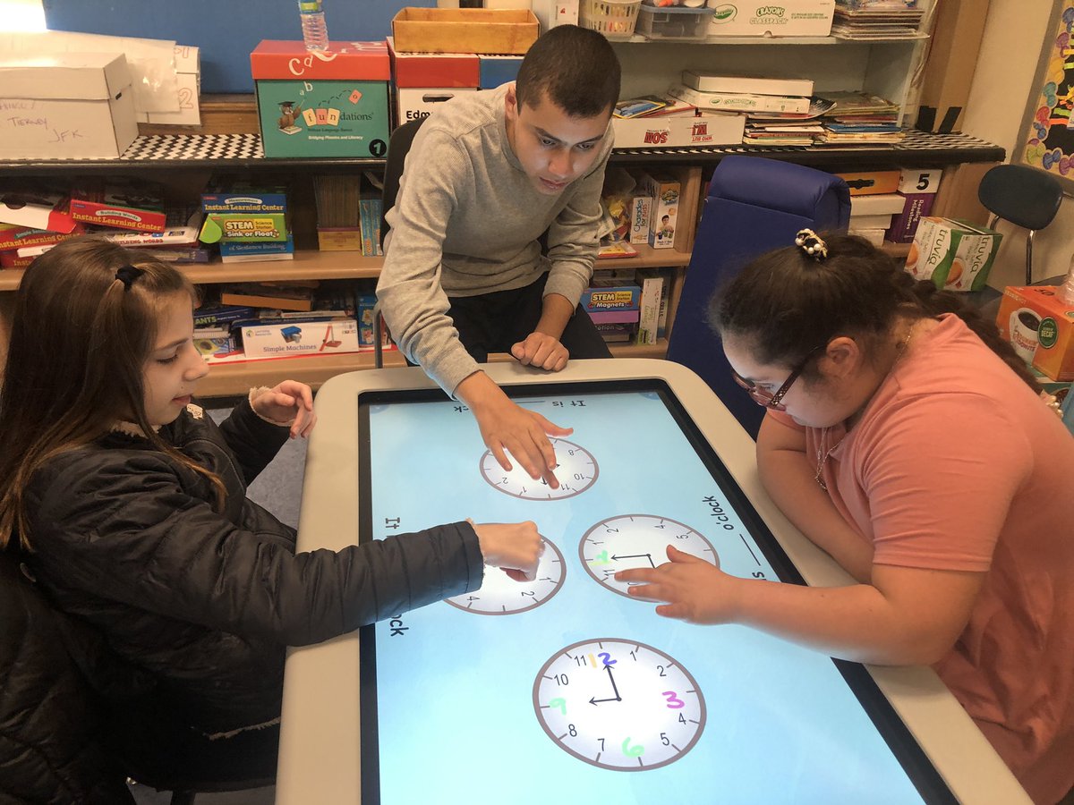 TierneyBethpage's tweet image. During math today, we used the #SMARTtable and practiced different skills! We worked on measurement and telling time. So proud of these hard workers! 😃 @JFK_Bethpage #WeAreBethpage #EdTech