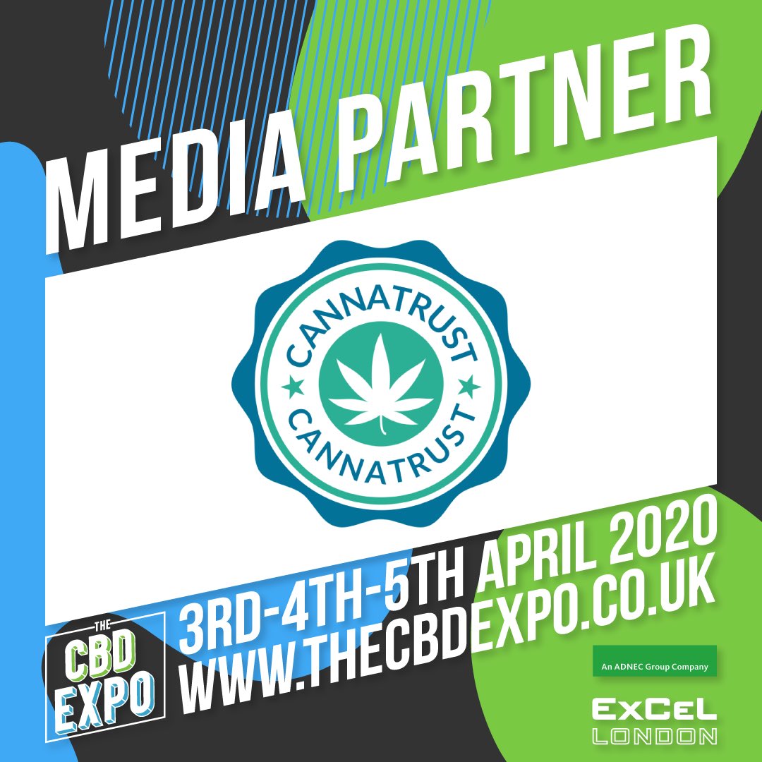 TheCbdExpo's tweet photo. We are excited to announce our media partnership with CannaTrust EU! #cannatrust  #thecbdexpo #thecbdexpouk #thecbdexpolondon #cbd #cbdexpo #cbdexpo2020 #wellness #hemp #natural #organic #holistic #wellbeing #balance #tincture #isolate #cannabidiol #london #excellondon https://t.co/dFpvksk5vq