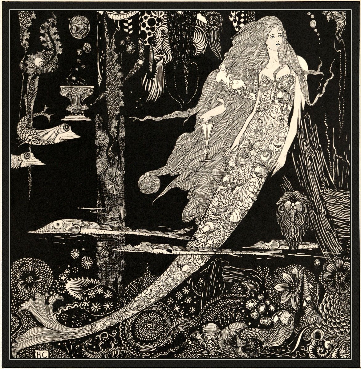 AestheticHoard's tweet photo. Harry Clarke (1889-1931)
'The Little Sea Maid' illustration from Fairy Tales by Han Christian Anderson, 1916

The detail in this illustration is astounding.
Full Post here:
https://t.co/fXGJVmThfI

#illustration #thelittlemermaid #thelittleseamaid #harryclarke #fairytale #disney https://t.co/fWW8KBOOoP