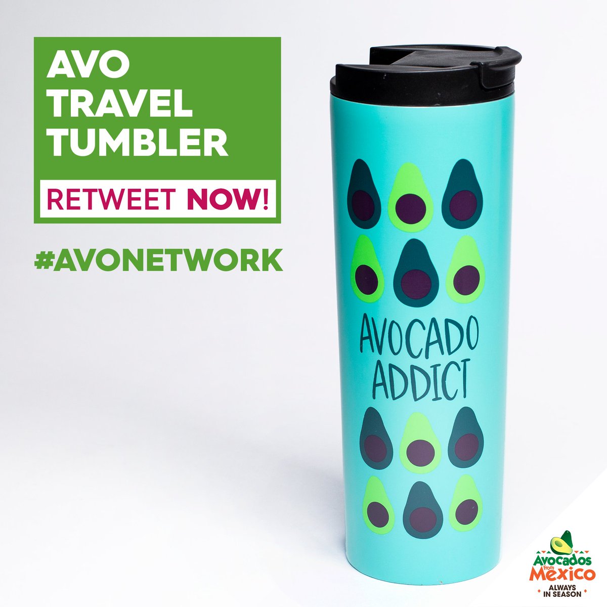 <a href="/TheKidFromBKLYN/">G.Mo.</a> RT for a chance to win this Avocado-Patterned Tumbler. Refreshed and hydrated is the only way to go. Flaunt your favorite oh-so-worth-it 🥑 ❤️ on any and all adventures. Discover other items in the 🧵

#AvoNetwork #Sweepstakes #SB54 #SBLIV

TheAvoNetwork.com
