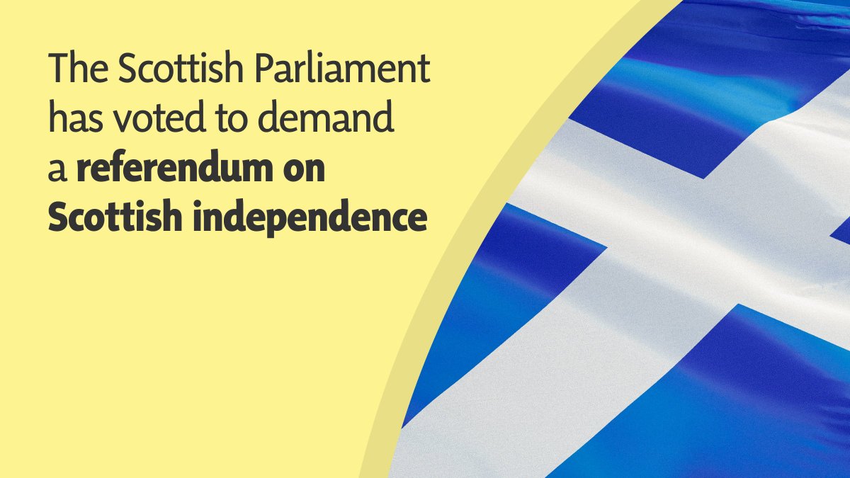 The Scottish Parliament has voted to demand a referendum on Scottish independence