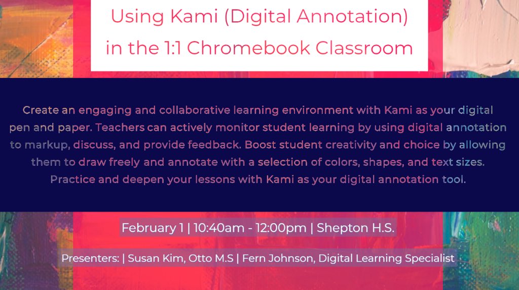 trudy_fern's tweet image. As if you need another reason to attend Trade Learning Saturday, Susan Kim from @ottobobcats will be sharing her experiences in using @usekamiapp with her students. It’s a don’t miss! #planolearns