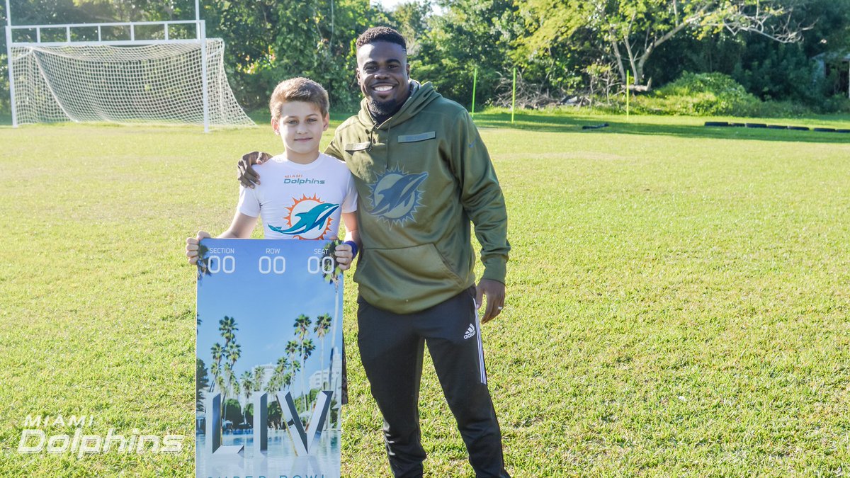 MiamiDolphins's tweet photo. When @_TheDreamIsHere surprises you with @SuperBowl tickets... Congratulations Andrew! #PlayFootball

#NFL100 x #FinsUp https://t.co/leM7zuRDsF