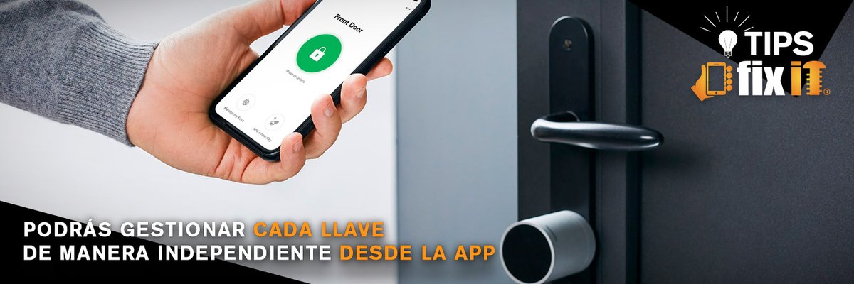 OficialFixit's tweet photo. #TipsFIXIT: La seguridad de tu casa a un clic de tu #smartphone, con la #CerraduraInteligente @netatmo.
Gracias al chip dentro de la llave, podrás codificarla a tu gusto y conveniencia para que entre a tu casa quien tú quieras y cuando tú quieras.
#InternetForTheFuture #IoT https://t.co/ev0bkv4RuF