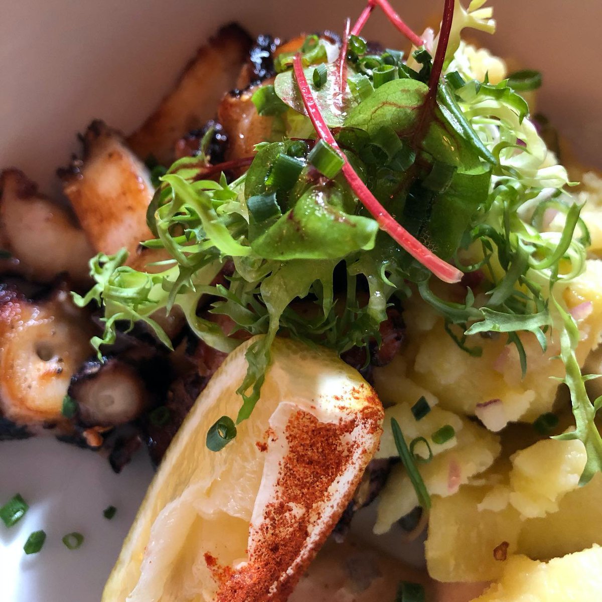 Nice shot of our Grilled Octopus found on Instagram! #FanPhoto #Instagram #BrasserieRuhlmann #RockefellerPlaza #RockCenter #Midtown #NewYorkCity #NYC #NYCeats