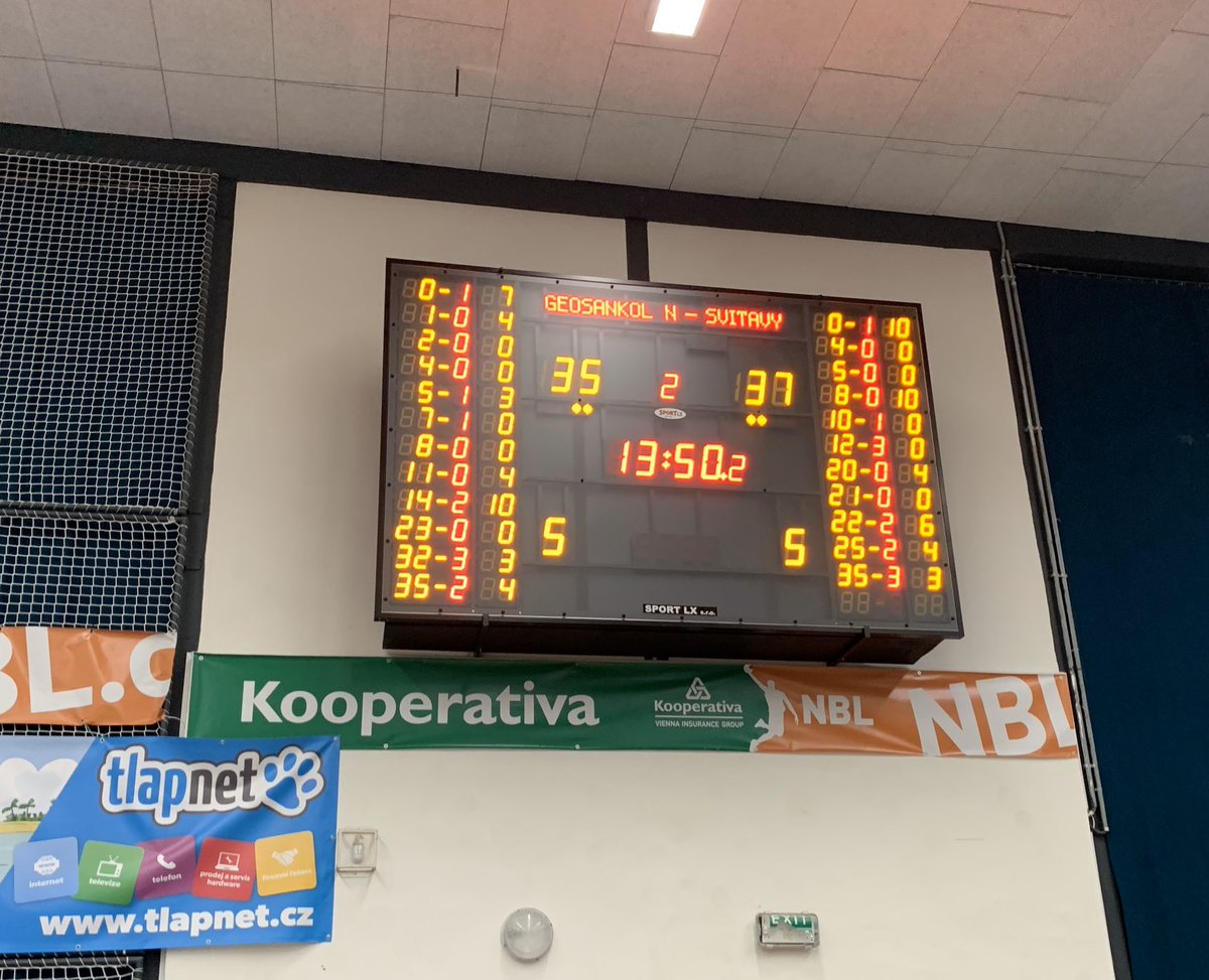 BCGEOSANKolin's tweet photo. After first 20 minutes we are down by 2 points against Tuři Svitavy. #kooperativanbl #KOLSVI https://t.co/FRqu1DVtNl