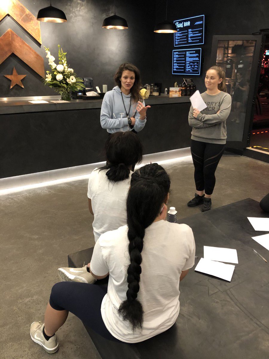 The girls were back @BarrysBootcamp today and, as well as a fitness session, they heard from <a href="/AnyaLahiri/">Anya Lahiri</a> about the benefits of exercise and careers in the fitness industry