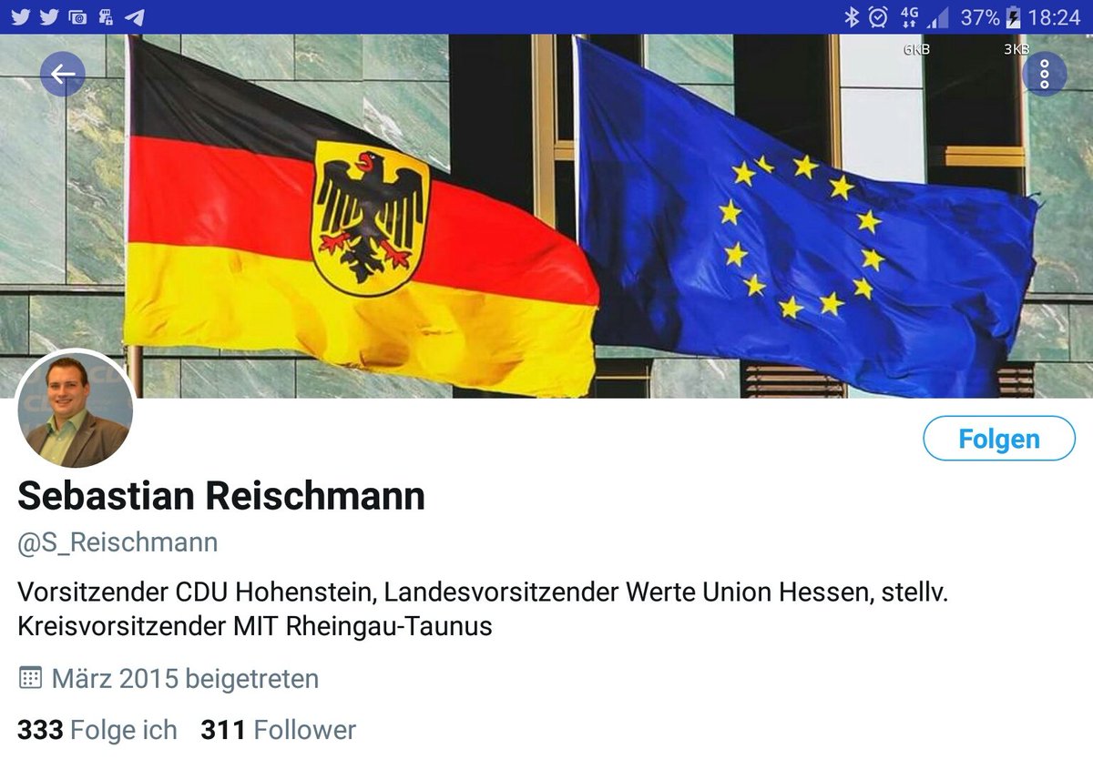 watch_union's tweet photo. Sebastian #Reischmann ist Vorsitzender der #CDU #Hohenstein und #Werteunion #Hessen.
Als solcher hat er kein Problem damit, das rechtspopulistische Portal "#TichysEinblick" als Quelle zu nutzen und verteidigt dessen Chef. Peinlich. /MS https://t.co/hIG7L7Qb1o