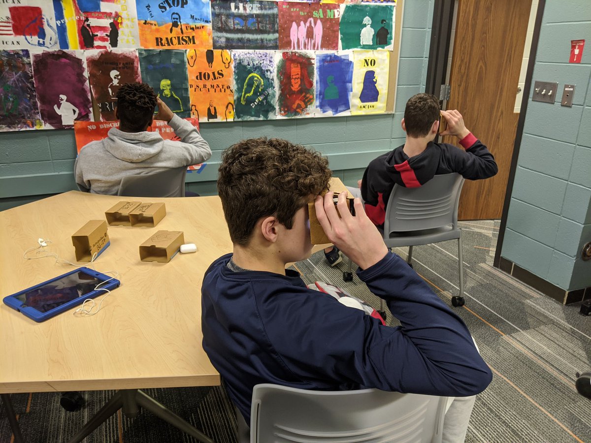 KozKnowz's tweet photo. Using VR Google Expeditions to visit Machu Picchu and Chichen Itza and using YouTube 360 videos to visit Florence Italy.  Virtual Field trips bring students around the world in the BGenius Lab!  #214learns #BGenius @District214 @mskateglass @jmaraldo https://t.co/ODSkBMsm3V