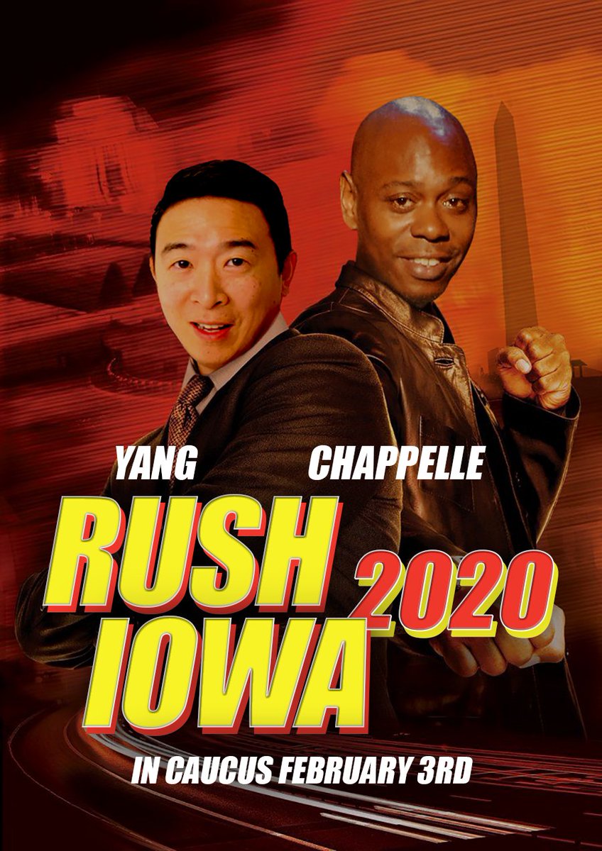 4Mykuh's tweet photo. .@AndrewYang @DaveChappelle #IowaCaucus #IowaCaucuses #yanggang @DevonCheckThis https://t.co/nyKjXqXIkv