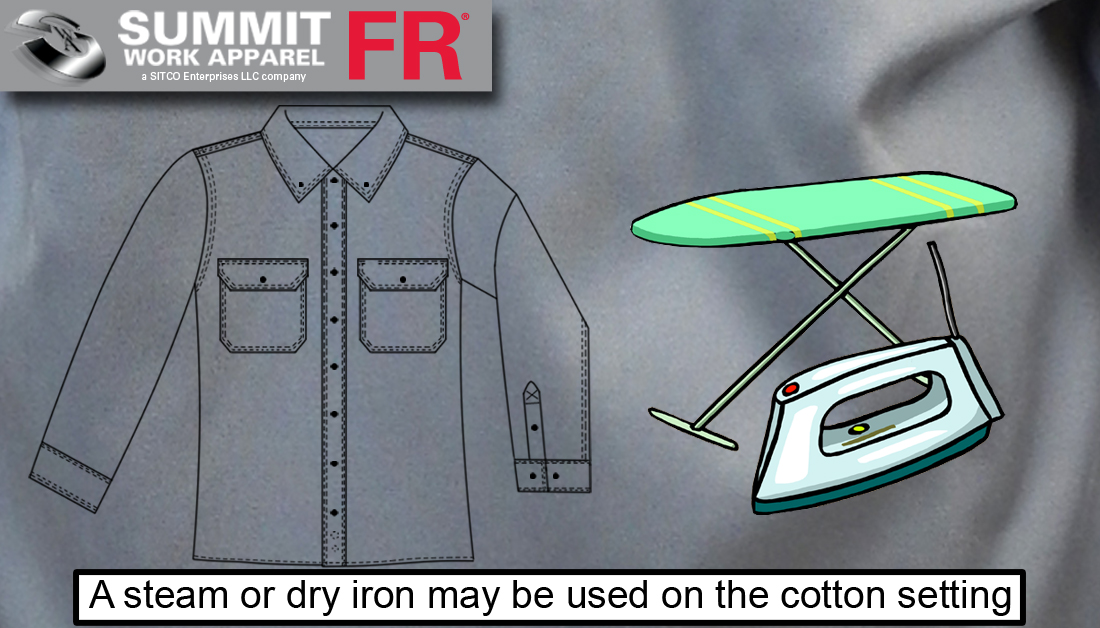 SummitWork's tweet image. #Tuesdaytips #Iron: A steam or dry iron may be used on the cotton setting, depending on preference, to press your FR garments. For more advice &amp;amp; tips, please contact summitworkapparel.com  #Washingtips #temperature #summitworkapparel #mcrsafety #MCRSummitBreeze #FRClothes
