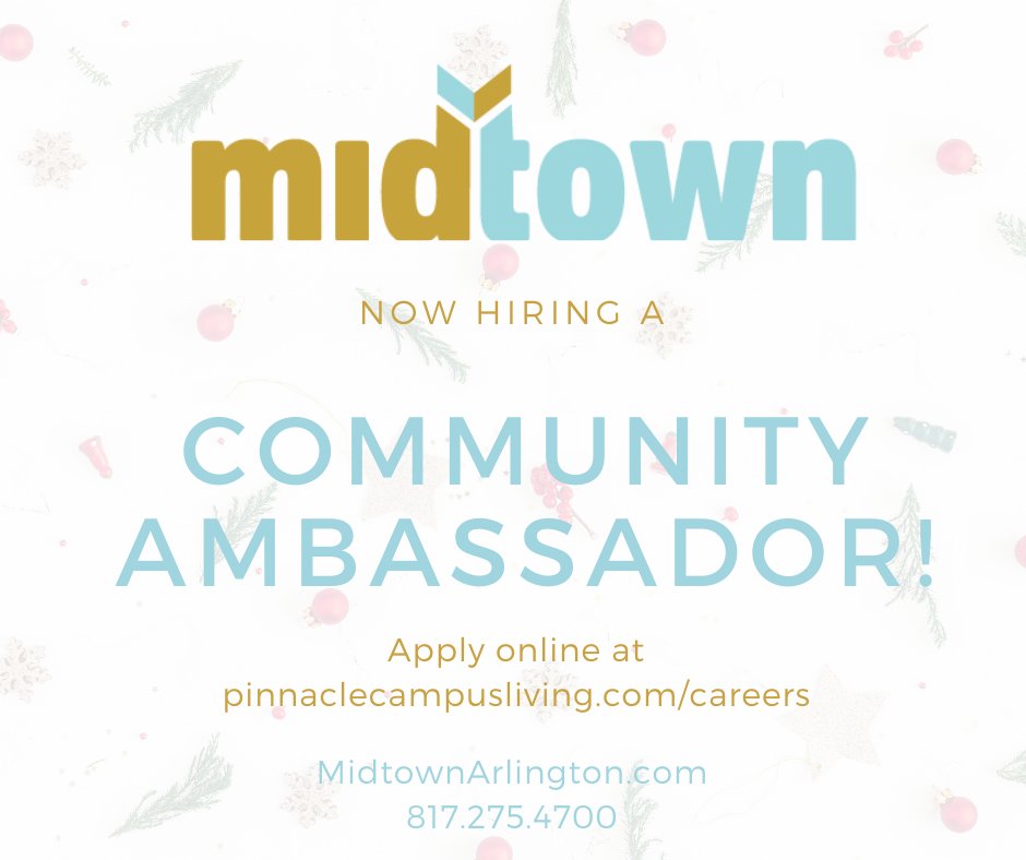 Do you think you have what it takes to be a Community Ambassador? Stop by the office with your school schedule &amp; resume!