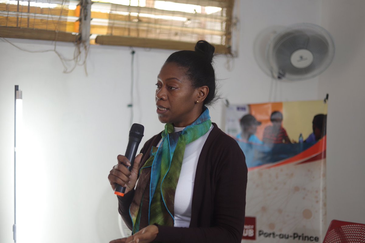 impacthubPAP's tweet photo. Don't be an entrepreneur if you are not willing to sell. Dr Sharon Freeman  

Adressing our AWE first cohort. 

Thanks for bring such brilliant speaker to our community @USEmbassyHaiti 

cc: @JeanneC_IO https://t.co/5HjlZ9vqBy