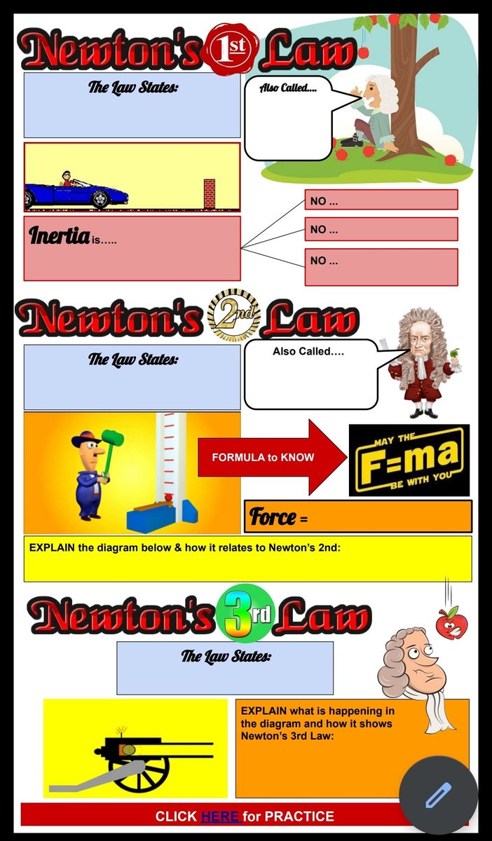 MixonScience's tweet photo. Really enjoyed creating and completing this Infographic to review Newton's Laws with my students. Heard lots of positive feedback too! Thanks @sbrooksDLC
for the inspiration!  #SCCA #inforgraphic https://t.co/vzxlb1aFjK