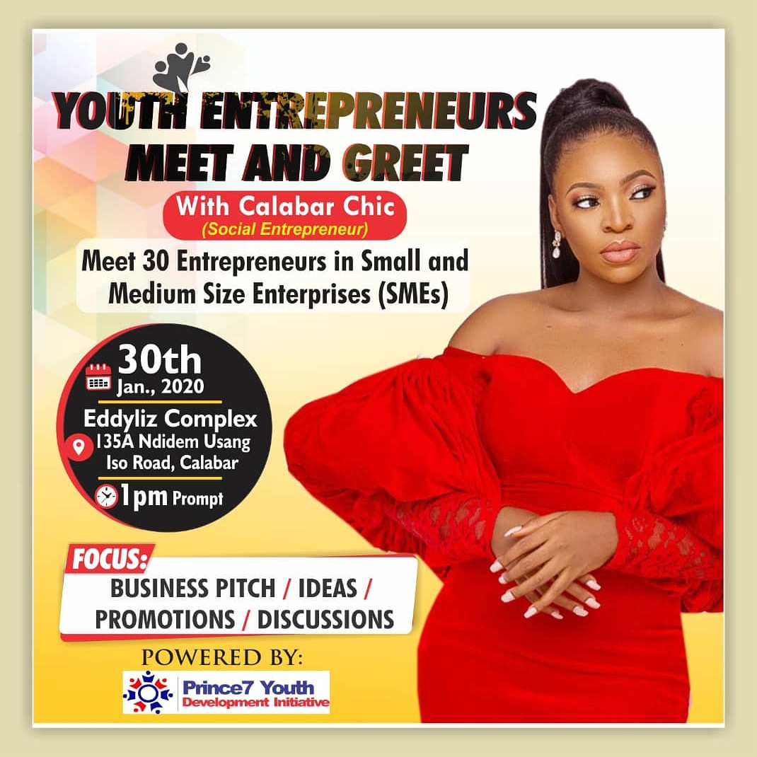 p7development's tweet photo. Join us tomorrow Thursday the 30th of January 2020, @calabar_chic in partnership with our organization, In a round table entrepreneurship session, calabar. Call the no: 09060830765, for booking or inquiry. Be the light to light others.
#P7YDI https://t.co/qgb9pzMLC5