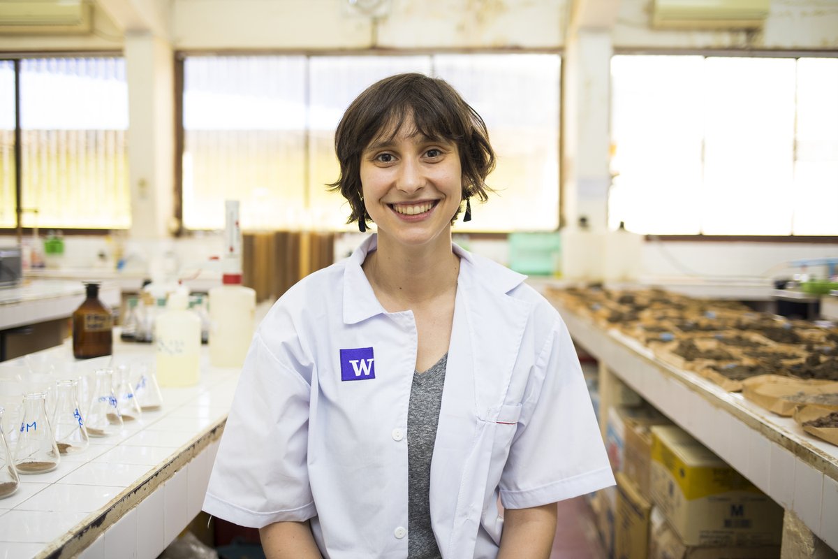 Portrait of Yasmine in a lab in Cambodia