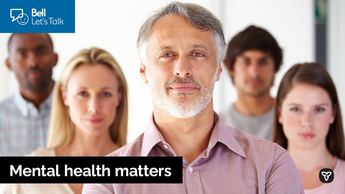 Three people smiling. Image Text: “Mental health matters.”