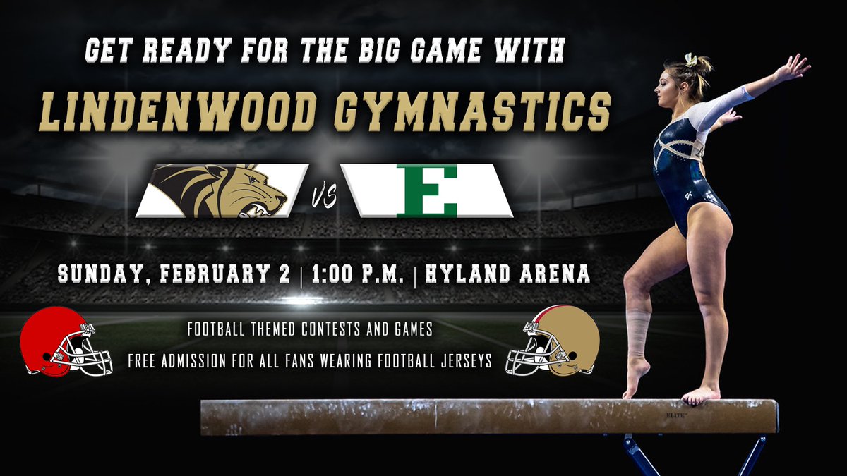 LionsGymnastics's tweet photo. 🚨HOME OPENER🚨

Super Bowl Sunday - 
February 2nd @ 1:00pm 
vs. Eastern Michigan University! 

🎟 | FREE Admission for all fans wearing a football jersey 

9.81M☄️#P https://t.co/Ia9X3F1Jds