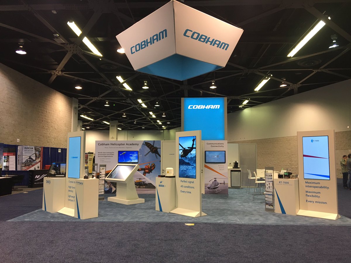 RTHltd's tweet photo. Come say hello to @Cobham_plc here at @HELIEXPO booth#8318 #HeliExpo2020
#eventprofs #tradeshow #exhibitionstand #brandexperience #buildagency #innovation https://t.co/MUzikUw2ZX