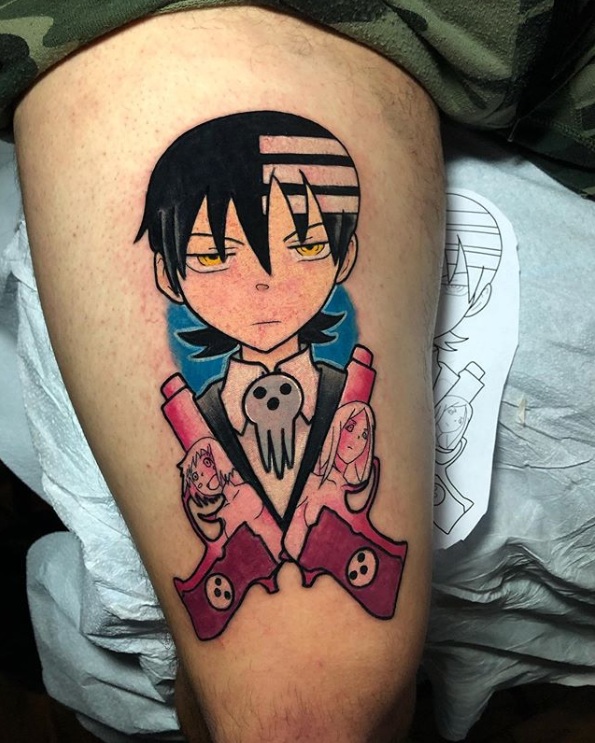Had the chance to design and tattoo this custom Soul Eater soul orb that  resembled my client. :) Thanks for looking! I hope to do more like this. :  r/souleater