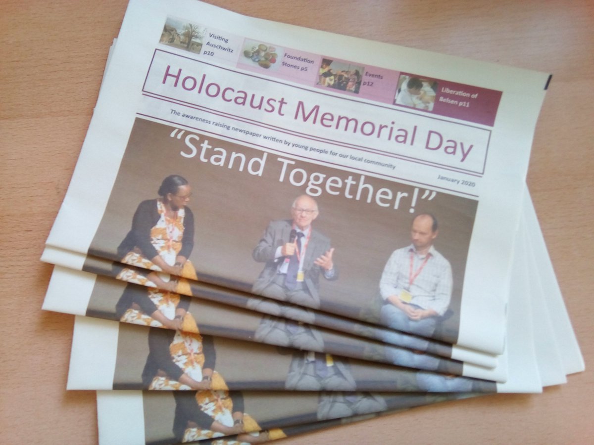 Thanks to @genocide8020 for sharing their amazing Holocaust Memorial Day newspaper with us. Lots of inspirational articles from local school children including the fascinating story of a Kinderhostel in Twickenham. Copies in @StMarysPsy @LibraryStMarys @SimmsChaplaincy #HMD2020