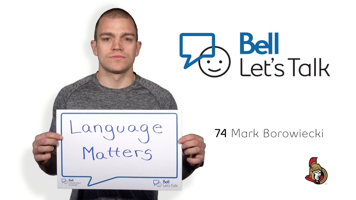 Senators's tweet image. Today is #BellLetsTalk Day and every action counts! For every tweet/retweet using #BellLetsTalk Bell will donate 5¢ to Canadian mental health initiatives.