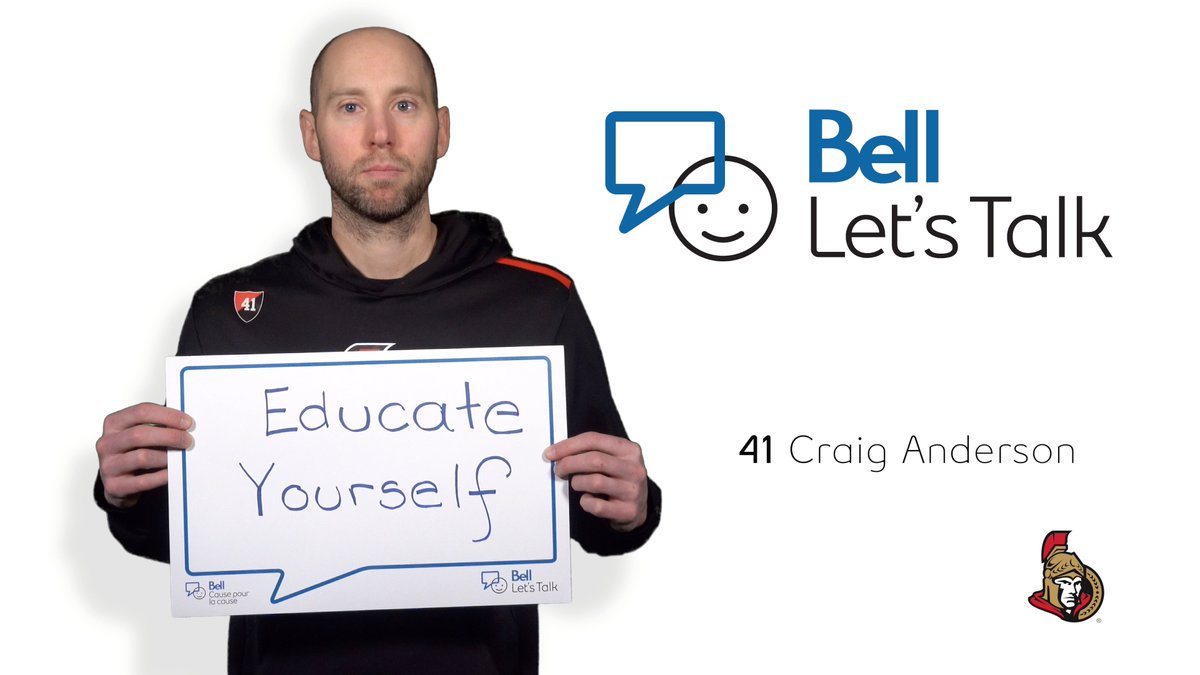Senators's tweet image. Today is #BellLetsTalk Day and every action counts! For every tweet/retweet using #BellLetsTalk Bell will donate 5¢ to Canadian mental health initiatives.